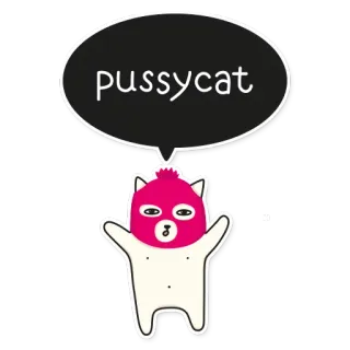 👹 9a0532b3 pussycat gatto, animale, cartone animato, adesivo, linguaggio offensivo telegram sticker