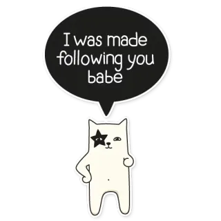 😻 f4bb3deb I was made following you babe gatto, carino, stella, bella, seguire, adesivo telegram sticker
