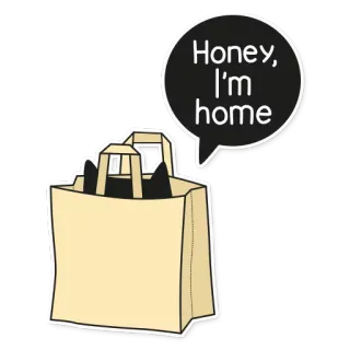🏃 f6c02e77 Honey, I'm home casa, alimentari, borsa, saluto, domestico telegram sticker