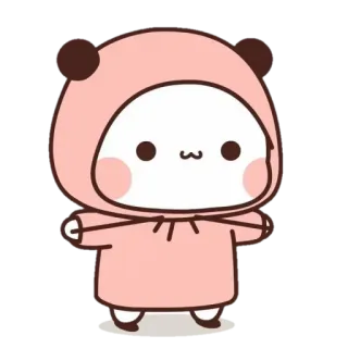 ☺️ 6211cc7a imut, kartun, hewan, panda, beruang, hoodie, kawaii, menggemaskan whatsapp sticker