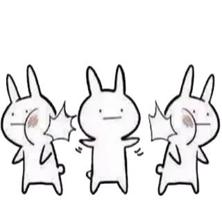 😡 7058774d kelinci, imut, binatang, kartun, stiker whatsapp sticker