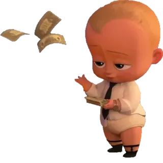 😎 f0005afe Boss Baby The Boss Baby bayi, uang, setelan, kartun, bos, dolar whatsapp sticker