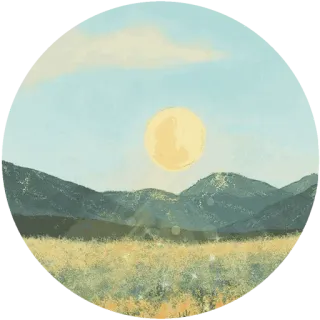 ☀ d062cfdc 風景, 山, 太陽, 自然, 草原, 空, 景色 telegram sticker