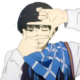 🖼 20eccfe7 anime, character, scarf, portrait, cute whatsapp sticker