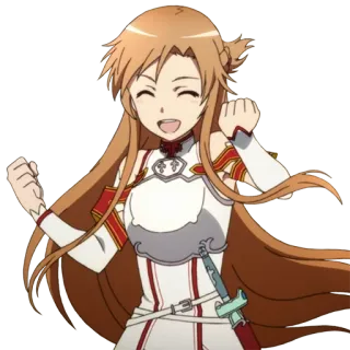 😆 6b500313 Asuna Yuuki Sword Art Online anime, sword art online, asuna, character, smiling, happy whatsapp sticker