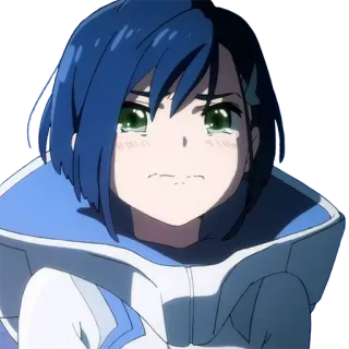😭 b97eb153 Ichigo Darling in the Franxx anime, character, crying, sad, Darling in the Franxx whatsapp sticker