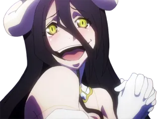 😍 bf63a7fd Albedo Overlord anime, demon, horns, evil, fantasy whatsapp sticker