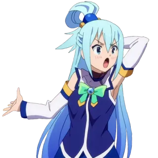 😠 d2f82583 Aqua KonoSuba anime, konosuba, aqua, cute, funny, character whatsapp sticker