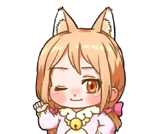 👍 0d85e3ea อนิเมะ, จิบิ, น่ารัก, คาวาอิ, สุนัขจิ้งจอก, แมว, หู, ขยิบตา telegram sticker