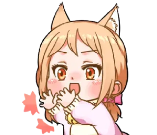 👏 292f518b อนิเมะ, สาวหูแมว, คาวาอิ, น่ารัก, จิบิ, ตัวละคร telegram sticker