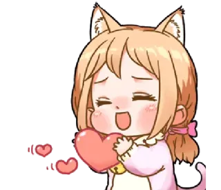 ❤️ 64bc1e7f สาวแมว, หัวใจ, คาวาอิ, อนิเมะ, น่ารัก, สติกเกอร์ telegram sticker
