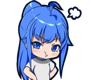 😤 ea3ed381 Anime, Kartun, Rambut biru, Lucu, Manga, Marah whatsapp sticker