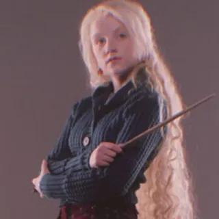 🙂 ade03ca5 Luna Lovegood Harry Potter Луна Лавгуд, Гарри Поттер, ведьма, волшебник, магия, волшебная палочка telegram sticker