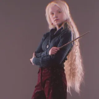 🙂 b0eede35 Luna Lovegood Harry Potter Полумна Лавгуд, Гарри Поттер, волшебник, магия, палочка telegram sticker