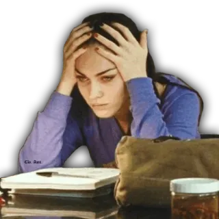 ๐คข af8eeaf2 Megan Fox woman, stressed, sad, student, thinking telegram sticker