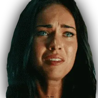 ๐ญ ca25e2d2 Megan Fox Transformers actress, celebrity, movie, sad, crying telegram sticker