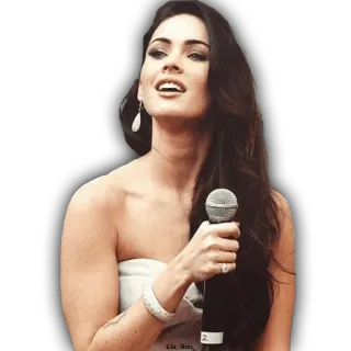 โบ๏ธ fef47c2d Megan Fox actress, model, woman, beautiful, microphone telegram sticker
