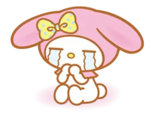 😭 d95b6901 My Melody cartoon, sanrio, cute, crying, bunny telegram sticker