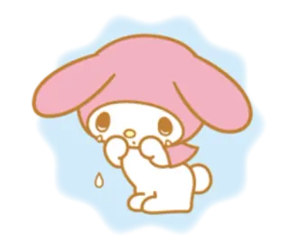 😢 f4029fb7 My Melody cute, kawaii, sanrio, crying, bunny telegram sticker