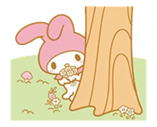 💖 ec76db50 My Melody My Melody, Sanrio, kawaii, lindo, conejo, anime, flores whatsapp sticker