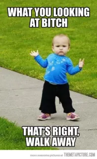 🖕 b267f039 WHAT YOU LOOKING AT BITCH

THAT'S RIGHT, WALK AWAY Meme, Divertente, Offensivo, Bambino, Troia telegram sticker