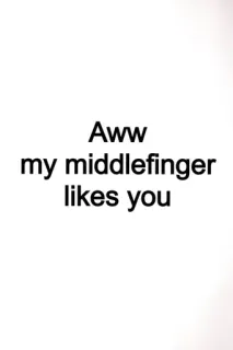 🖕 bb64b8bb Aww my middlefinger likes you umorismo, dito medio, offensivo, gesto telegram sticker