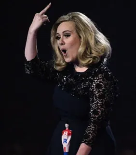 🖕 c85ff6ac Adele Adele, cantante, dito medio, offensivo, gesto telegram sticker
