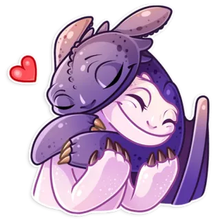 🤗 0e0710ca Toothless How to Train Your Dragon dragon, animation, amitié, mignon, amour, câlin telegram sticker