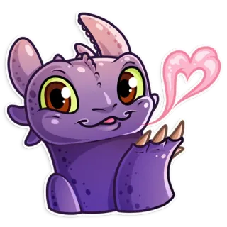 😘 de847969 Toothless How to Train Your Dragon dragon, mignon, dessin animé, furie nocturne, coeur, amour telegram sticker