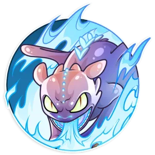 😡 f0ef93d8 dessin animé, dragon, fantaisie, animal, feu telegram sticker