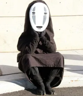 👁‍🗨 527264ad No-Face Spirited Away Spirited Away, No-Face, anime, character, mask, cosplay, movie telegram sticker