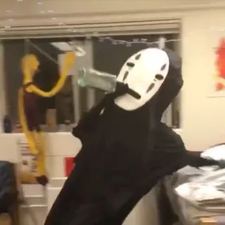 👁‍🗨 64ecca14 No-Face Spirited Away No-Face, Spirited Away, Anime, Ghibli, Cosplay, Mascot telegram sticker