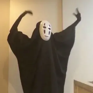 👁‍🗨 e181a392 No-Face Spirited Away anime, spirited away, no-face, kaonashi, ghibli, mask telegram sticker