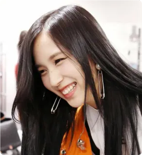 😂 18f70604 woman, earrings, portrait, asian, smile, beauty telegram sticker