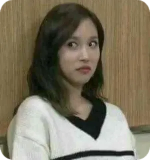 😒 342a6656 Mina meme, facial expression, funny, kpop, mina, twice telegram sticker