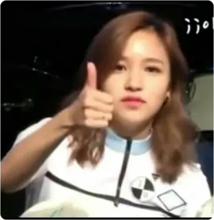 👍 4098dc6a ;;이아 thumbs up, positive, korean, asian, woman, mina telegram sticker