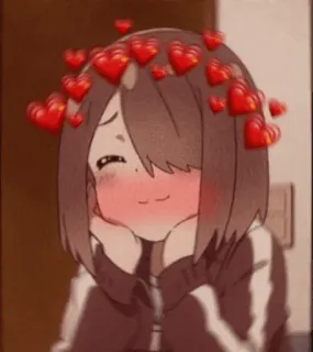 🥰 e34716ff anime, hearts, cute, girl, cartoon telegram sticker