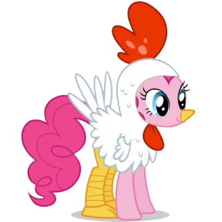 🍗 caa4fcae Pinkie Pie My Little Pony cartoon, pony, animal, chicken costume, dress up, cute telegram sticker