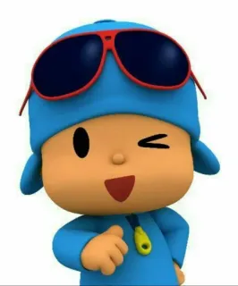 💙 0d0bd1ad Pocoyo kartun, karakter, Pocoyo, jempol, anak-anak whatsapp sticker