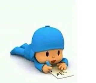 💙 b848650c Pocoyo Poc Kartun, Lucu, Menulis, Pocoyo whatsapp sticker