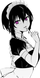 😛 e6187563 Аниме, Горничная, Девушка, Персонаж, Иллюстрация telegram sticker