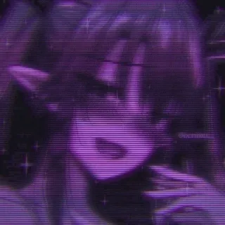 💓 15a04a31 Аниме, Эльф, Фиолетовый, Эстетика, Девушка, Мультфильм telegram sticker