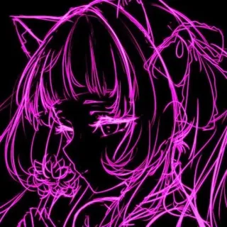 💓 2d44ac64 Аниме, Девушка-кошка, Неон, Девушка, Мило, Каваи, Манга telegram sticker