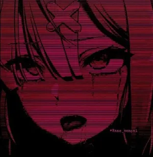 💓 40db4593 Kuno senpai Аниме, Мультфильм, Девушка, Иллюстрация, Темный, Эстетика, Грустный telegram sticker