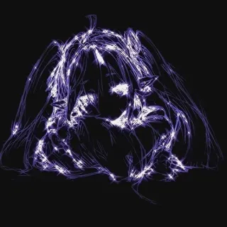 💓 f2486a06 аниме, девушка, свечение, неон, иллюстрация, цифровое искусство telegram sticker