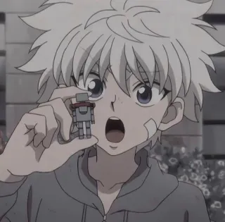 🆔 16a945c1 Killua Zoldyck Hunter x Hunter คิลัวร์, Hunter x Hunter, อนิเมะ, เด็กผู้ชาย, ตกใจ, ฟิกเกอร์ telegram sticker