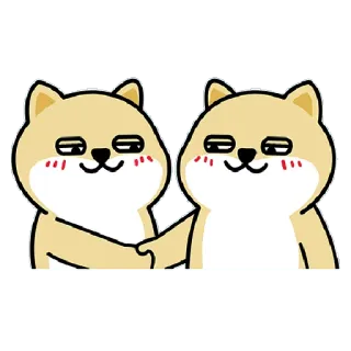 ✳️ 970d0d52 kartun, anjing, hewan, lucu, berjabat tangan, persetujuan, persahabatan telegram sticker