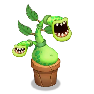 😁 2c54ab9b Monstruo, Planta, Dibujo animado, Lindo, Juego telegram sticker