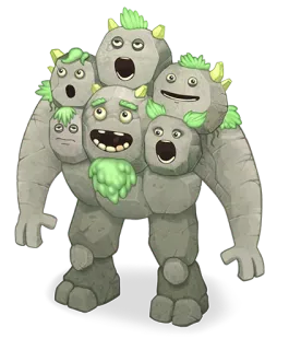 😀 6819576c monstruo, roca, dibujos animados, piedra, múltiples cabezas telegram sticker