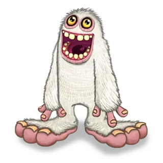 😃 8ce0b23b Mammott My Singing Monsters monstruo, furry, blanco, animal, dibujos animados telegram sticker